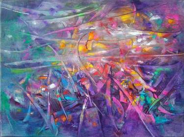 Original Abstract Outer Space Paintings by Laszlo Sallay