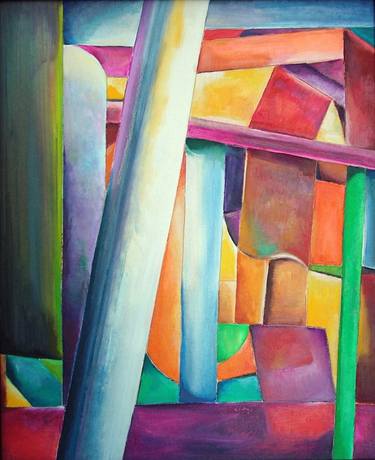 Original Abstract Architecture Paintings by Laszlo Sallay