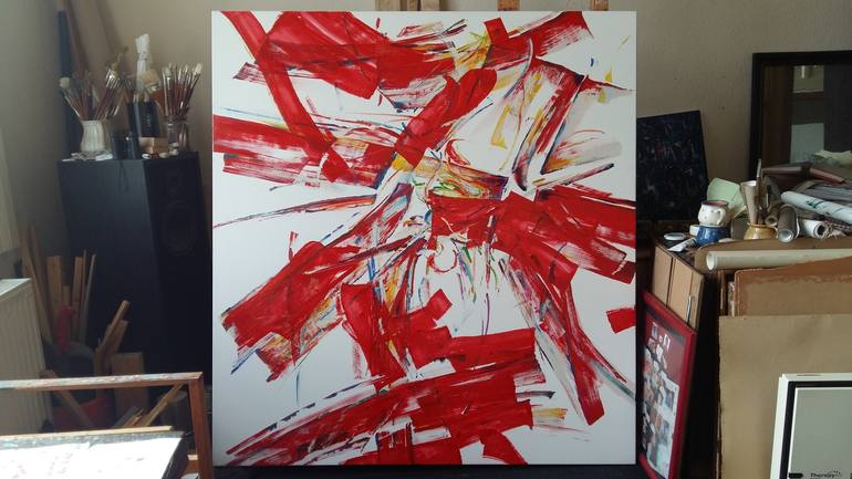 Original Abstract Painting by Laszlo Sallay