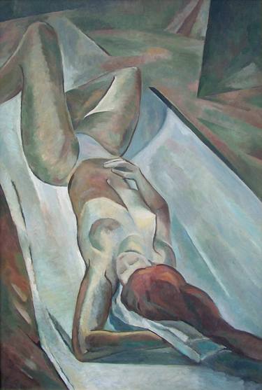 Original Cubism Nude Paintings by Laszlo Sallay