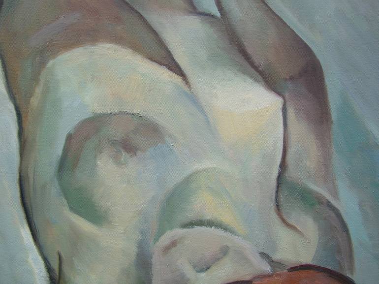 Original Cubism Nude Painting by Laszlo Sallay