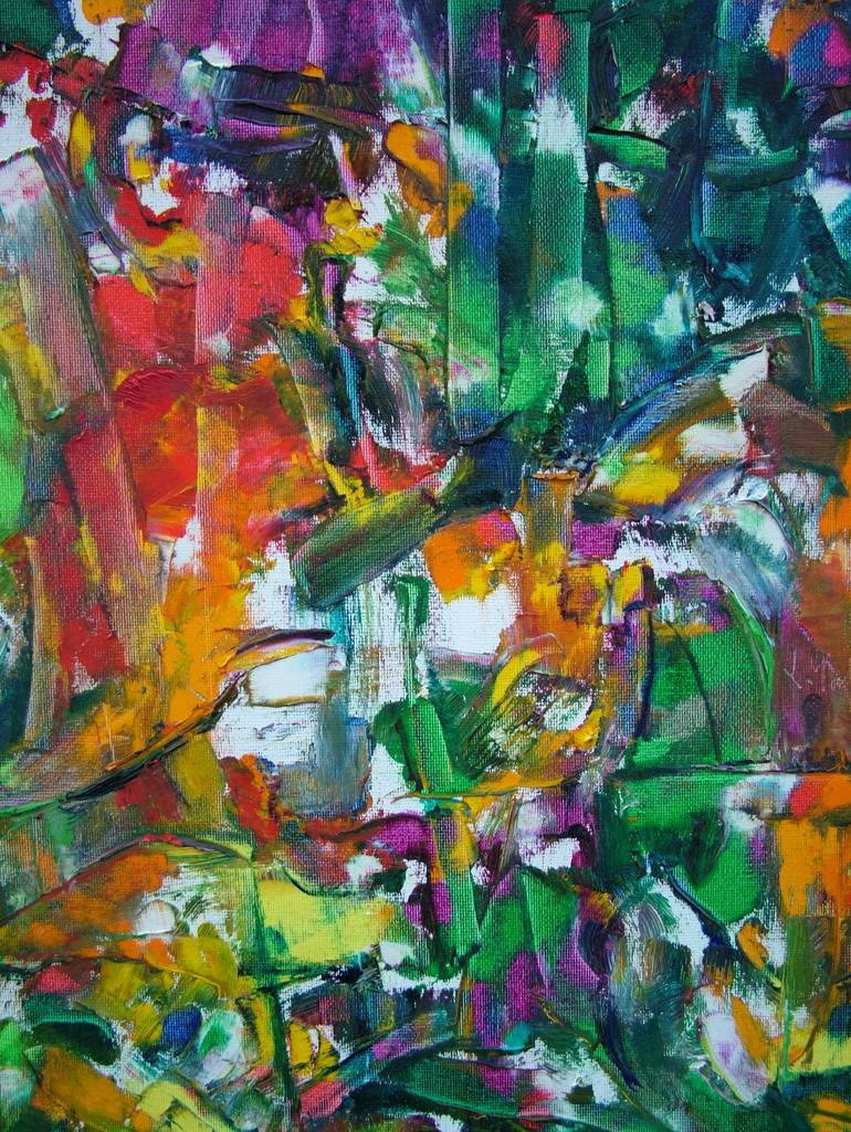 Original Impressionism Abstract Painting by Laszlo Sallay