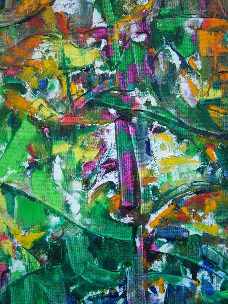 Original Impressionism Abstract Painting by Laszlo Sallay