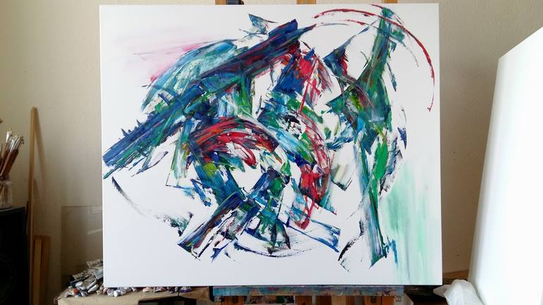 Original Abstract Painting by Laszlo Sallay