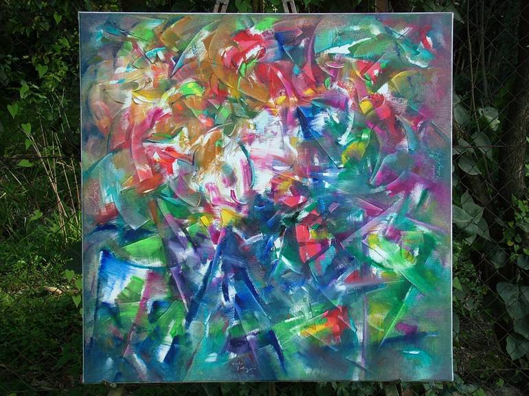 Original Modern Abstract Painting by Laszlo Sallay