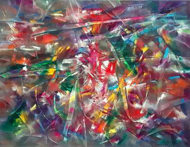 Original Abstract Expressionism Abstract Paintings by Laszlo Sallay