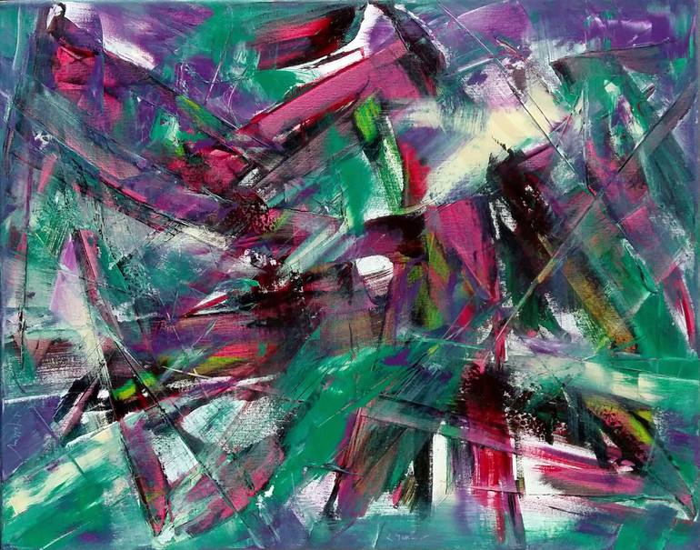 Original Modern Abstract Painting by Laszlo Sallay