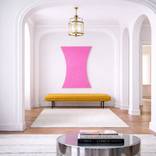 Pink Architectural Wall Piece in Foyer by Peter Bradley Cohen