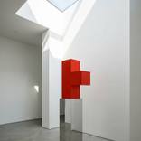 Red Freestanding Sculpture on Mirrored Plinth by Peter Bradley Cohen