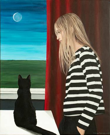 Original Figurative Cats Paintings by Nataliya Bagatskaya