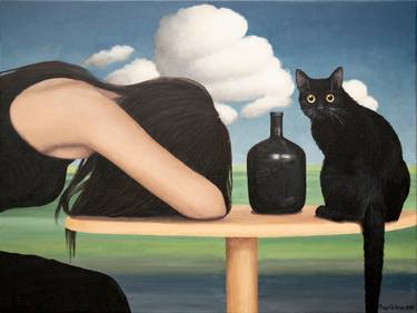 Original Figurative Cats Paintings by Nataliya Bagatskaya