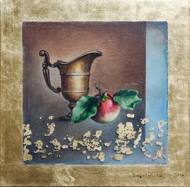 Painting with a Golden Leaf "Still Life with Apple" thumb
