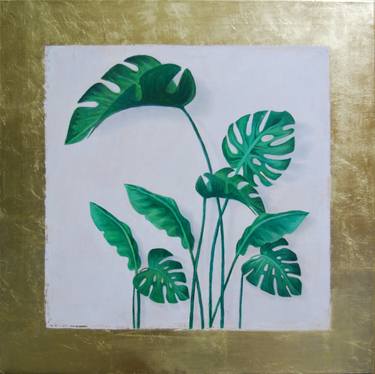 Painting with a Golden Leaf "Still Life with Monstera" thumb
