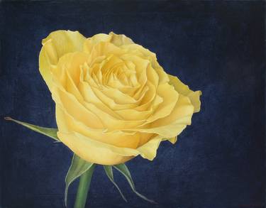 Oil painting in hyperrealism "Just a Yellow Rose..." thumb