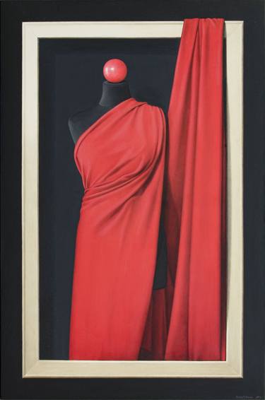 Just Red Fabric on a Black Mannequin... thumb