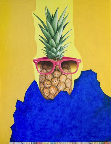 Pop Art Acrylic Painting of a Pineapple "Hot summer. Hawaii..." thumb