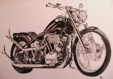 Original Motorcycle Drawings by Marc G Doutherd