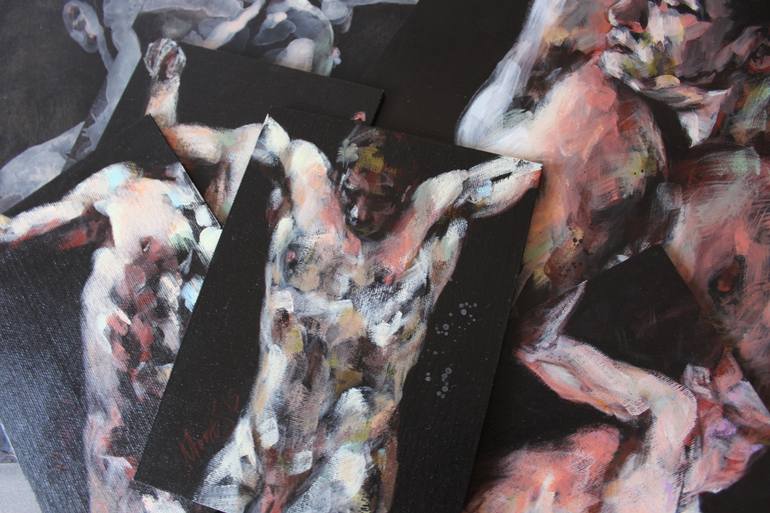 Original Expressionism Nude Painting by Desdibujando Cristina Martel