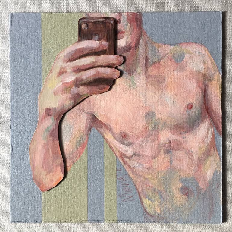 Original Figurative Men Painting by Desdibujando Cristina Martel