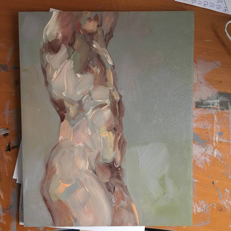 Original Figurative Nude Painting by Desdibujando Cristina Martel