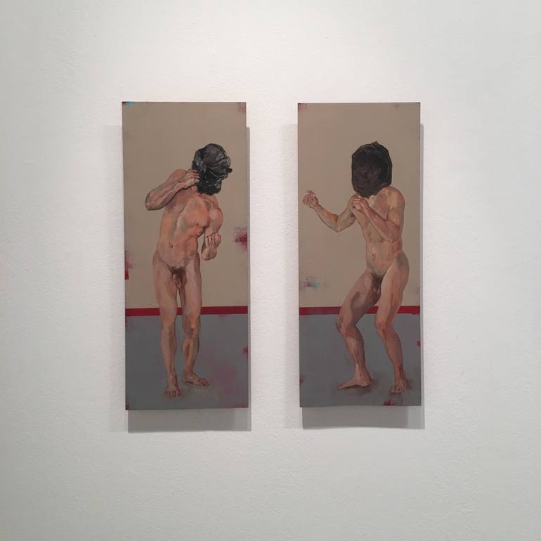 Original Figurative Nude Painting by Desdibujando Cristina Martel