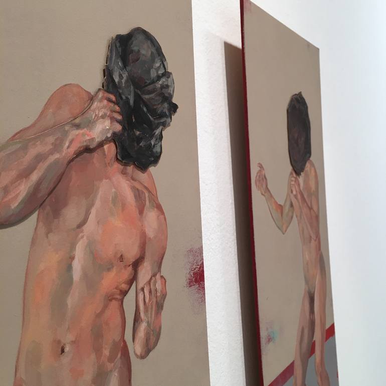 Original Figurative Nude Painting by Desdibujando Cristina Martel