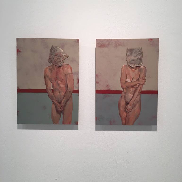 Original Documentary Nude Painting by Desdibujando Cristina Martel