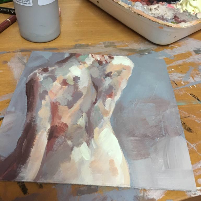 Original Conceptual Nude Painting by Desdibujando Cristina Martel
