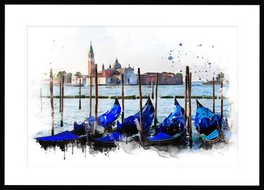 Gondolas in Venice, Framed & Matted - Limited Edition of 20 thumb