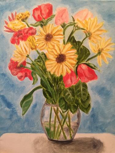 Original Fine Art Floral Paintings by Janelle Harris