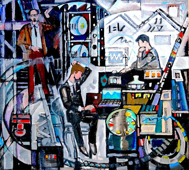 Print of Black & White People Paintings by Tatiana Grudinina