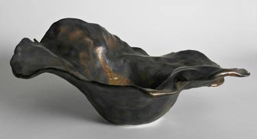 Dark Gold Ruffle Sculpture Bowl #2 thumb
