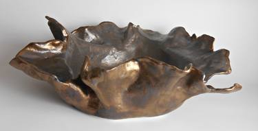 Medium Gold Organic Sculpture Bowl thumb