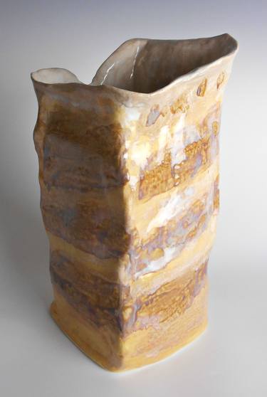 Neutral Tones Textured Modern Sculpture Vase thumb
