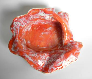 Red Modern Organic Ceramic Sculpture thumb