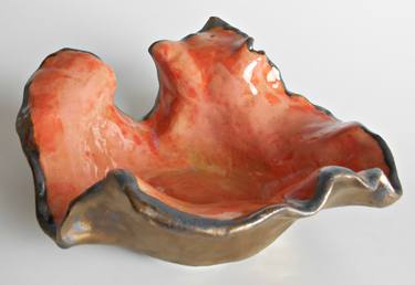 Small Gold and Red Modern Organic Sculpture thumb
