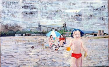Original Figurative Beach Painting by Sergi RamíRez