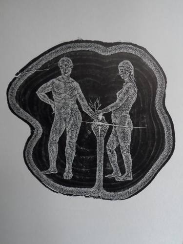 Original Figurative Body Printmaking by Jose Abelardo Espinel Campos