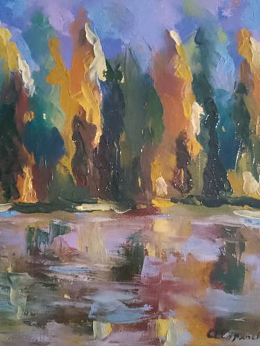 Original Expressionism Landscape Painting by Jose Abelardo Espinel Campos