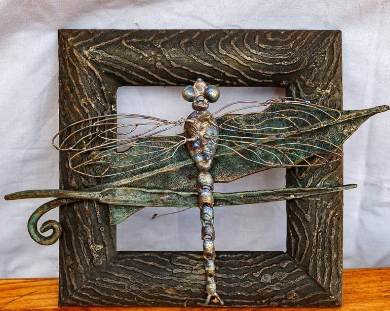 Metal sculpture wall panel "Dragonfly" by A. Bezruchko - Print