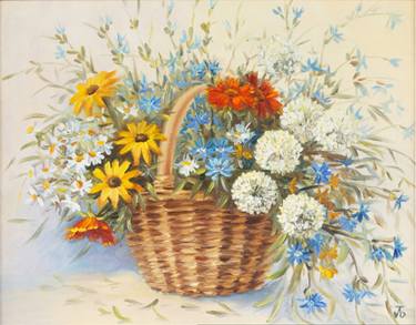 Bondar Ludmila original oil painting still life, ukrainian art, flowers, bouquet thumb