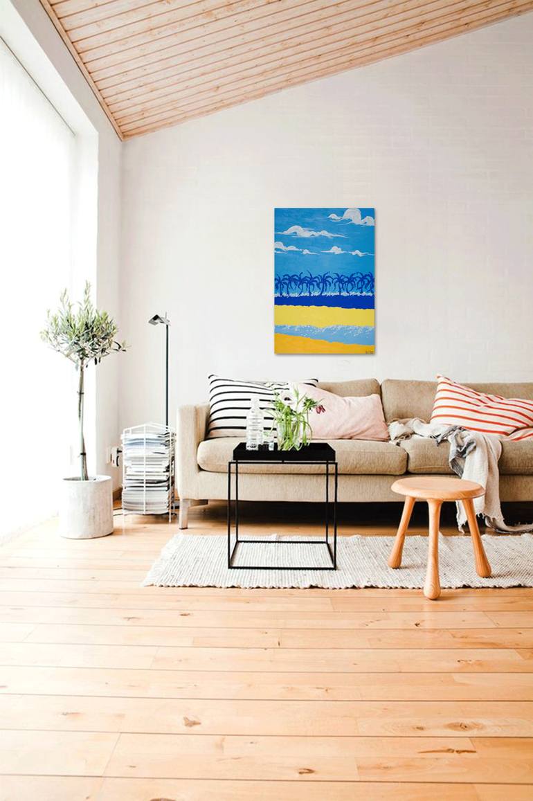 Original Abstract Beach Painting by Paul Chong