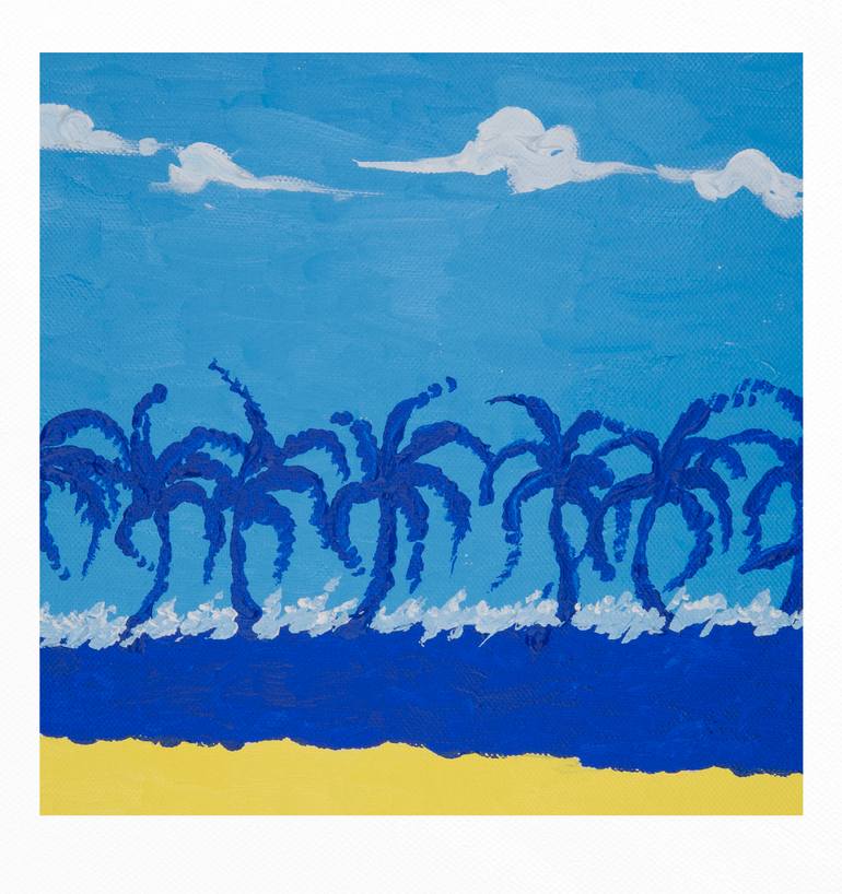 Original Abstract Beach Painting by Paul Chong