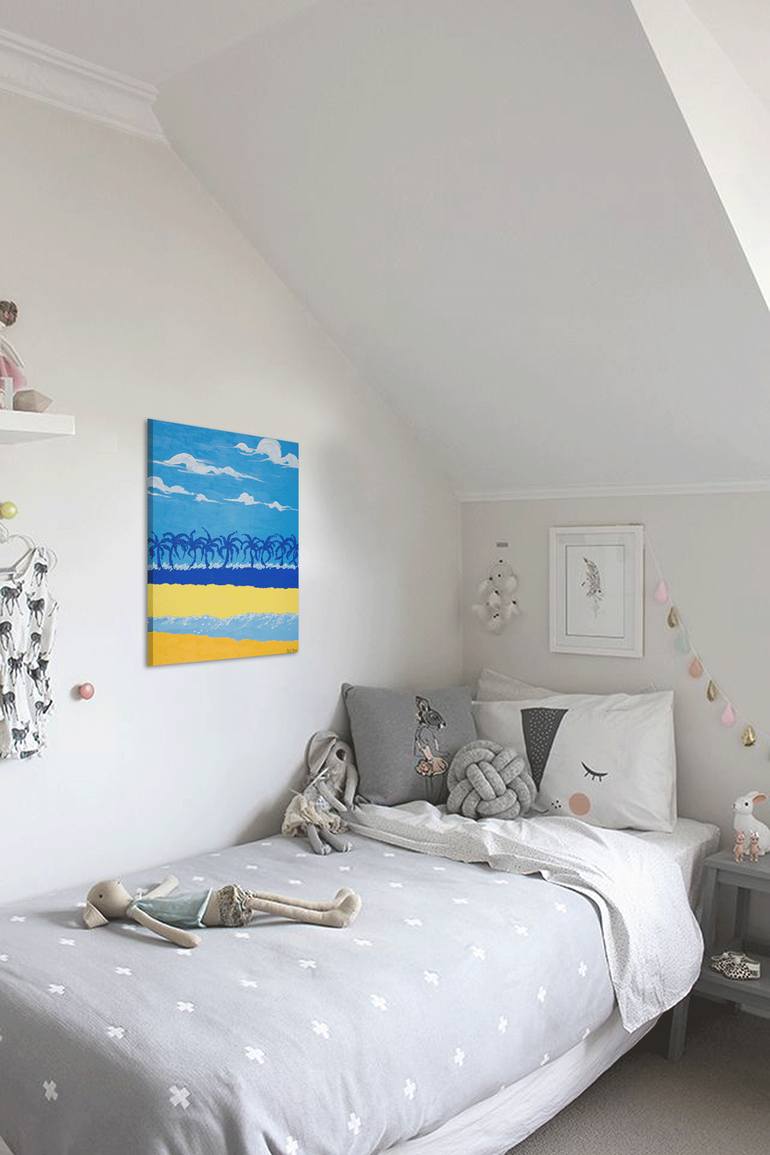 Original Abstract Beach Painting by Paul Chong