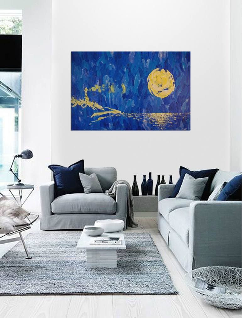 Original Abstract Beach Painting by Paul Chong