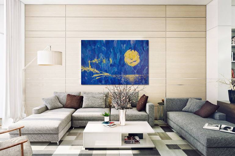 Original Abstract Beach Painting by Paul Chong