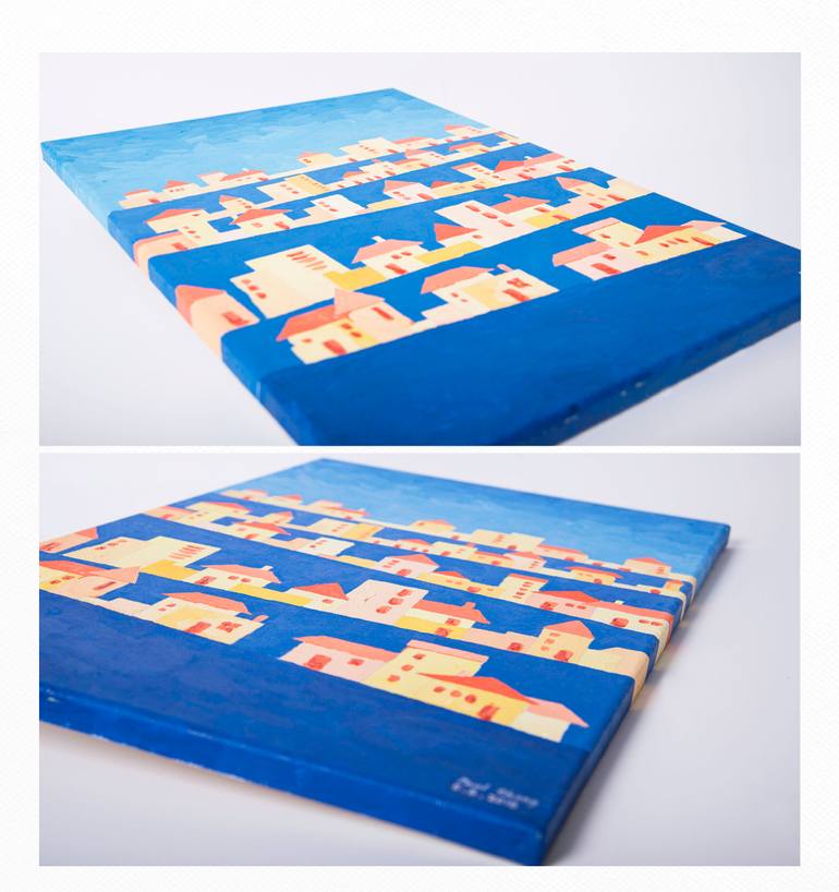Original Abstract Cities Painting by Paul Chong