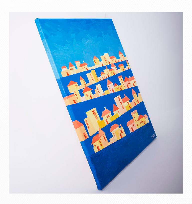 Original Abstract Cities Painting by Paul Chong