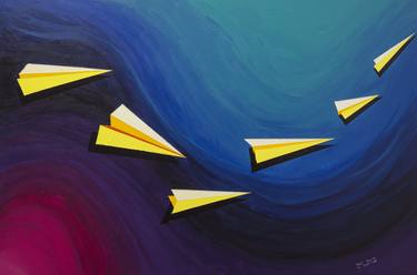 Print of Abstract Airplane Paintings by Paul Chong