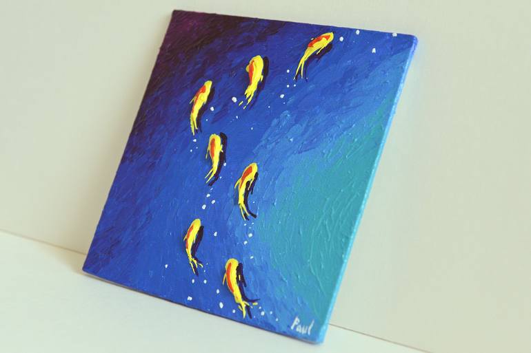 Original Abstract Expressionism Fish Painting by Paul Chong